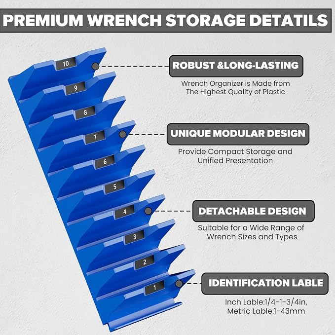 40PCS Modular Wrench Organizer Wrench Holder - Image 5