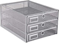 Annova Desk Organizer Wire Mesh 3 Tier Sliding Drawers Paper by LivingNecessities