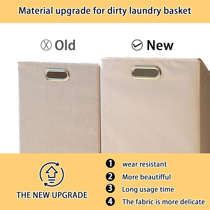 Laundry Hamper with 2-Tier Shelves & Tilt Out Basket, Laundry Baskets Organizer - Image 6