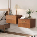 Floating Nightstand Set of 2, Mid Century Modern Wall Mounted Bedside Table by Joinice