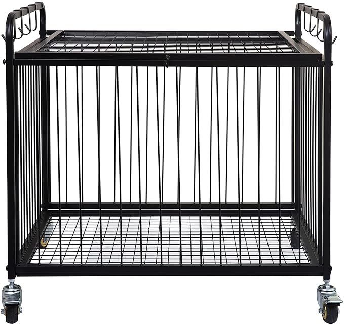 Matt Black Metal Rolling Cart Ball Gym Equipment Sports Gear Storage Portable by EXOLIRY
