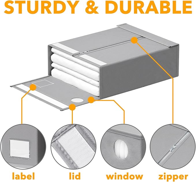 SpaceAid 2 Pack Bed Sheet Organizers and Storage, Foldable Sheet Organizer - Image 6