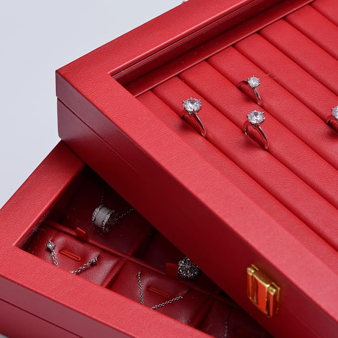 Oirlv Luxury Leather Rings Earrings Organizer Tray - Image 8