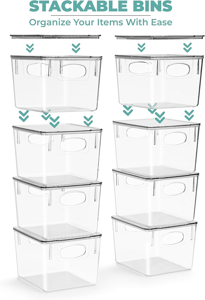 Sorbus Medium Clear Plastic Storage Bins - Image 4