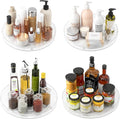 4 Pack Clear Lazy Susan Organizer, 11in Rotating Turntable Organizer, Cabinet by SlowSLog