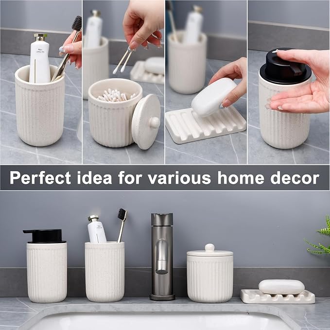 BosilunLife Beige Bathroom Accessories Set - Image 3