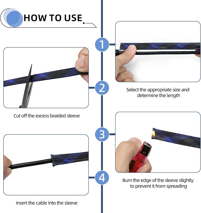 Expandable Braided Sleeving, PET Automotive Wire Loom, Flexible Cable Management - Image 7