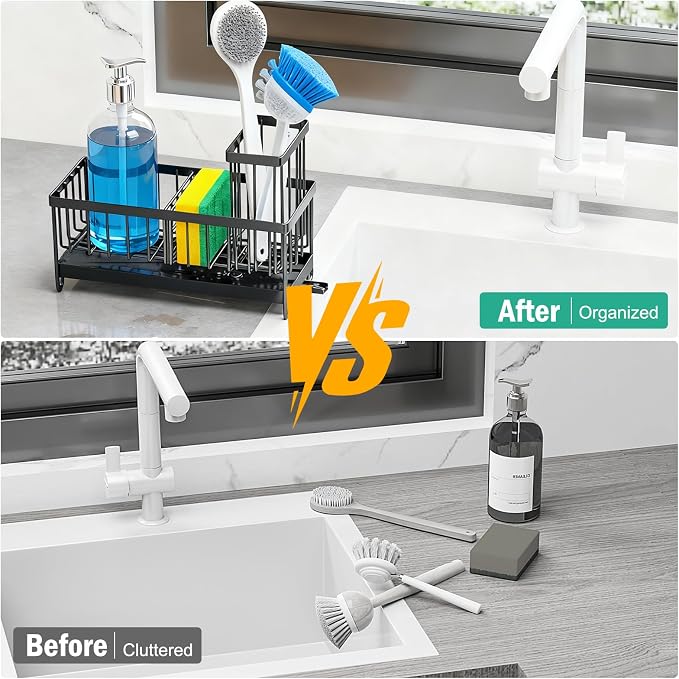 Sponge Holder for Kitchen Sink, Sink Caddy Organizer - Image 4