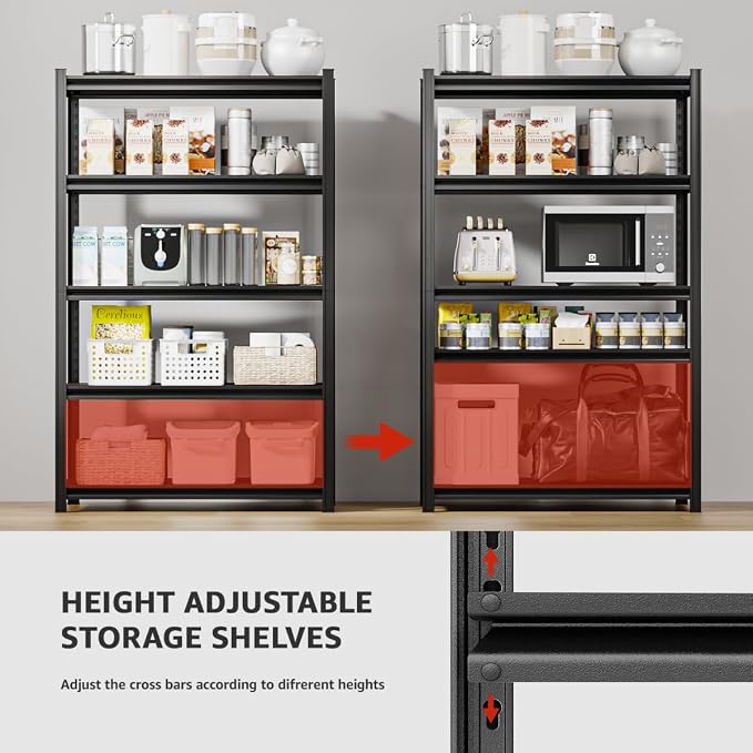 36" W Father&I 5-Shelf-Rack Industrial Heavy-Dudy Adjustable Metal Garage Bin - Image 5
