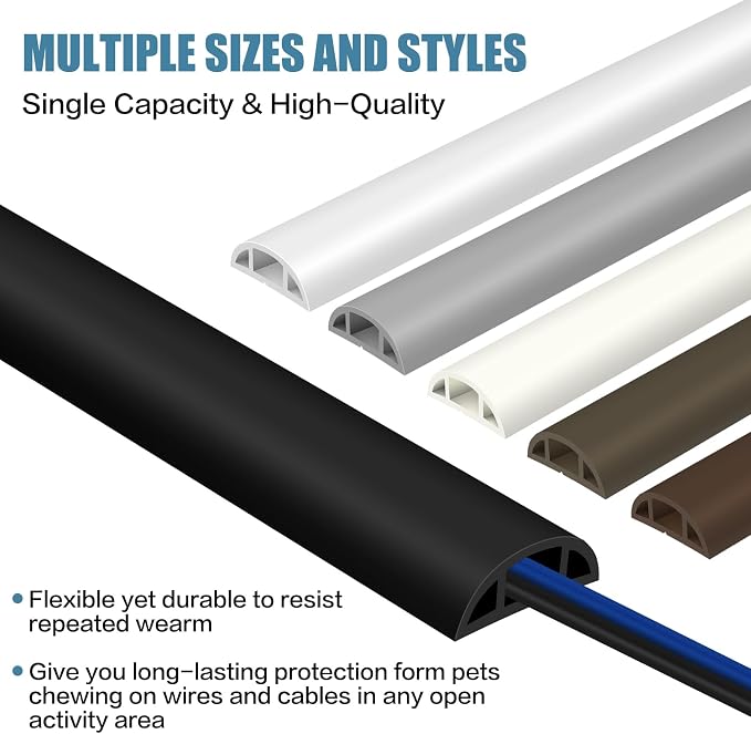 Floor Cord Covers for Wires 3.3FT Cable Hider Wire Cover Self Adhesive Cord - Image 6