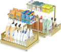 2 Pack Under Sink Organizer Storage 2-Tier Premium Metal Pull-Out Racks by Saydear