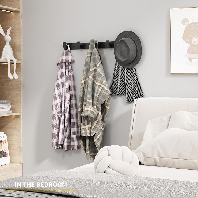 Black Coat Rack Wall Hooks for Hanging Heavy Duty Door Hooks - Image 6