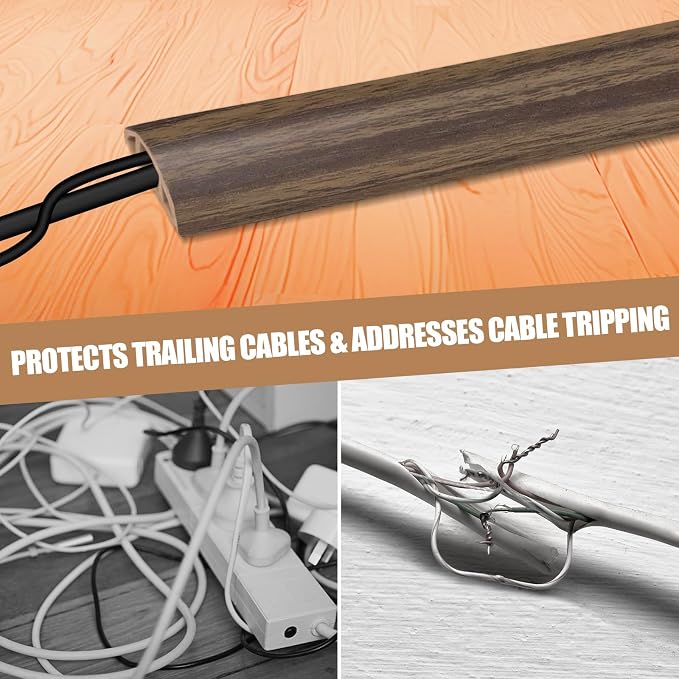 Floor Cord Cover Self Adhesive Cord Hider, 3.3FT Cable Management, Extension - Image 6