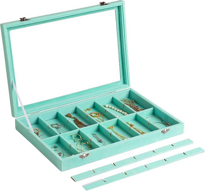 Frebeauty Velvet Jewelry Tray, 24 Grid Jewelry Organizer - Image 5