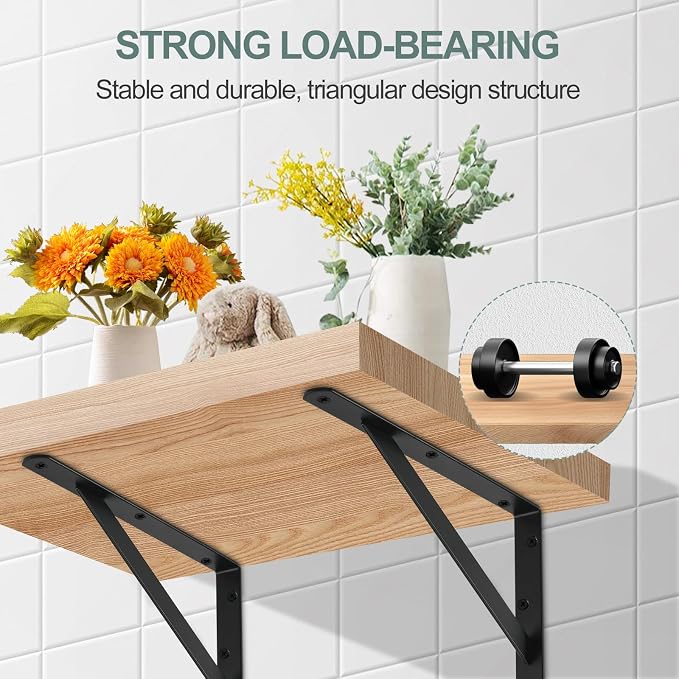 24 Pack L12 x H 8" Black Heavy Duty Shelf Brackets - Image 4