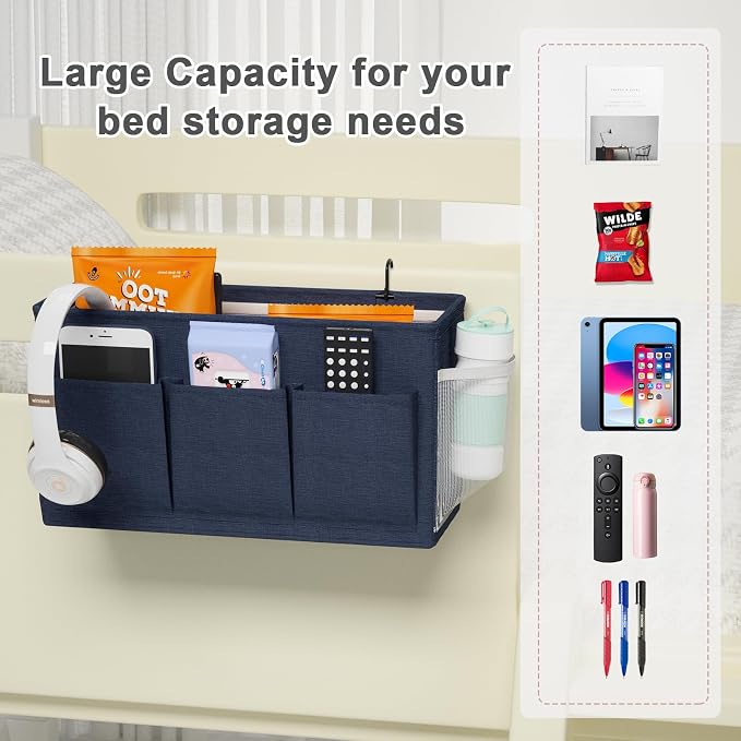 Dual-purpose Bedside Caddy Bedside Organizer, Bed Caddy - Image 5
