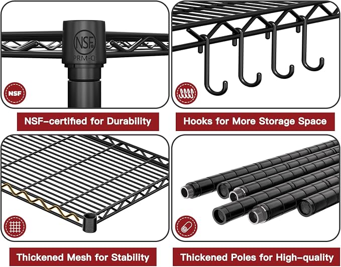 PrimeZone Wire Metal Storage Shelves - Image 4