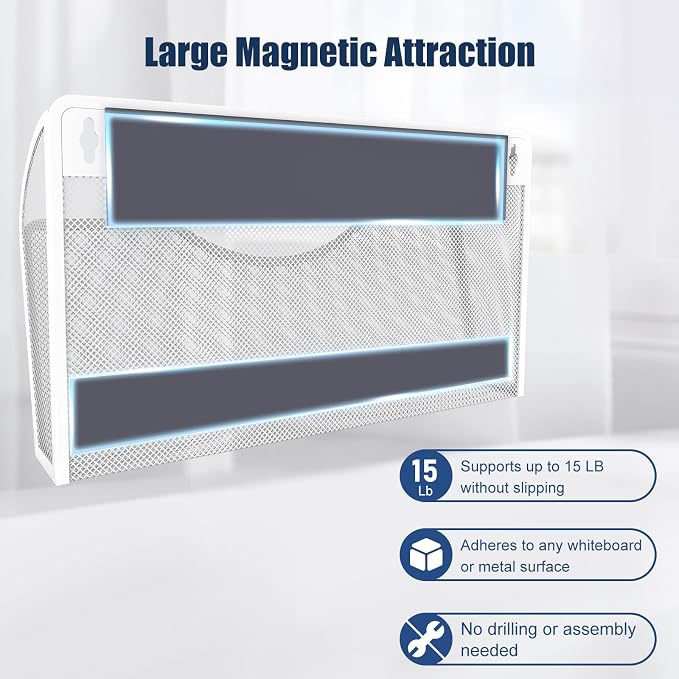 Magnetic File Holder 1 Pockets File Folder Organizer, Office Hanging Magazine - Image 2