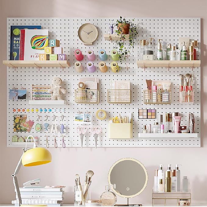 HUHOLE Pegboard Hooks 2 Inch 50PC, Fit 1/4" or 1/8" Pegboard, Ideal Peg Board - Image 4