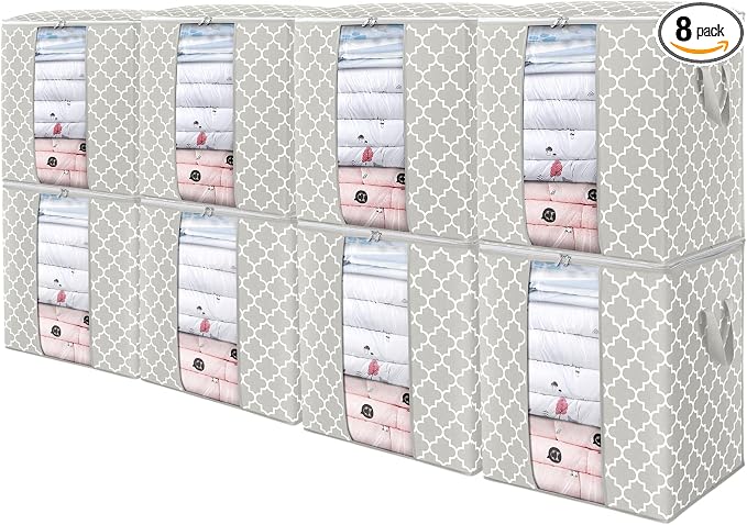 WISELIFE Storage Bags 8 Pack/100L Large Blanket Clothes Organization and by WiseLife