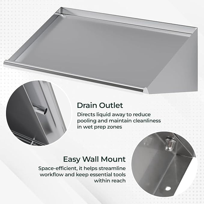 304 Stainless Steel Slanted Wall Rack Shelf - Image 6