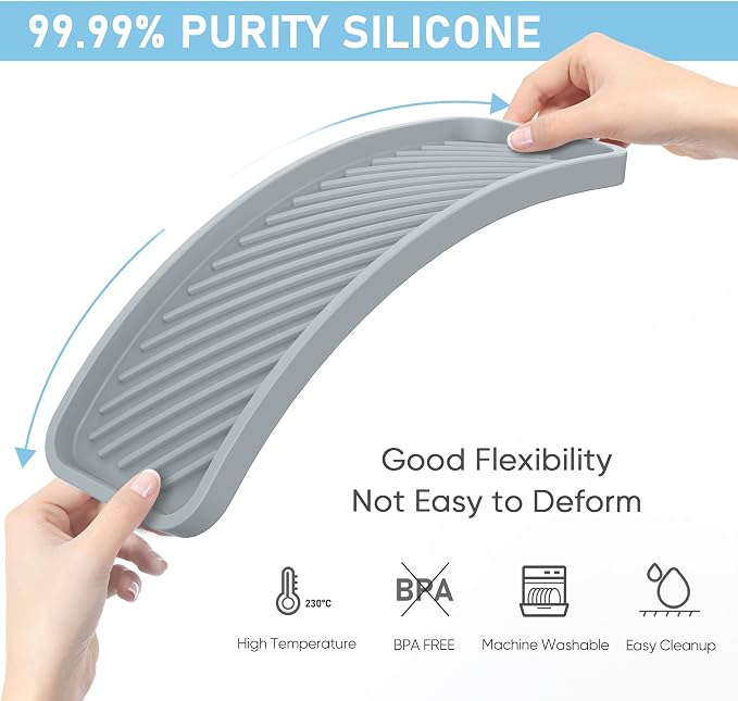 EG-SIPRO Silicone Sponge Holder, Kitchen Sink Organizer Tray, Sponge Caddy - Image 3