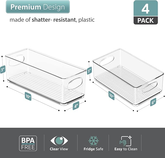 Sorbus Stackable Refrigerator Organizer Bins - Image 4