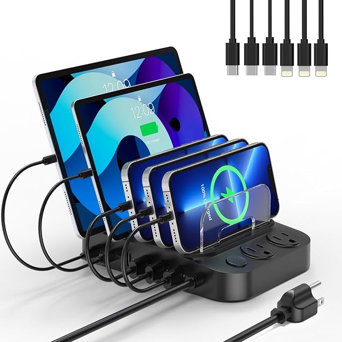 Catlyn Charging Station for Multiple Devices, 8 Port Charger Stations by Catlyn
