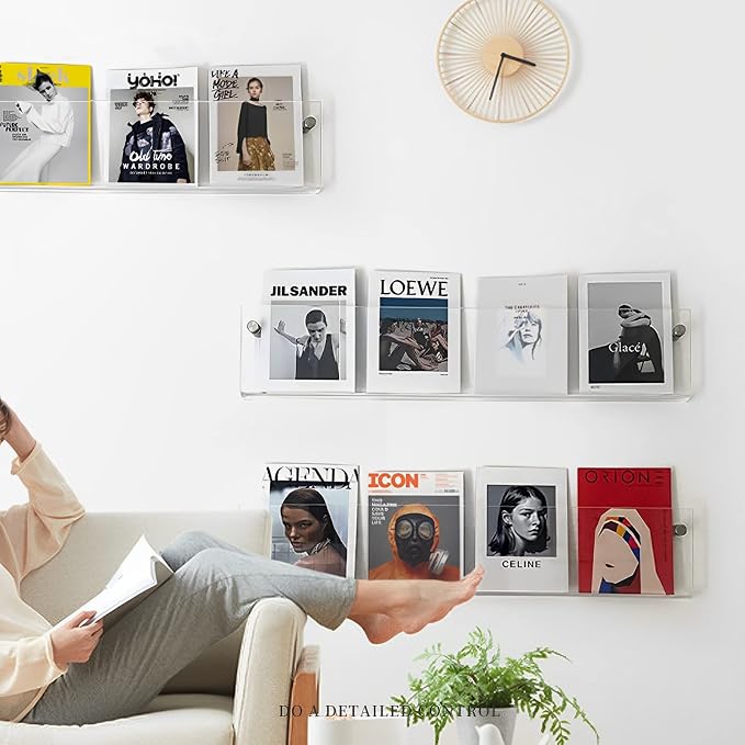 4-Pack 24" Acrylic Magazine Holder Vinyl Records Holder, Display Floating - Image 7