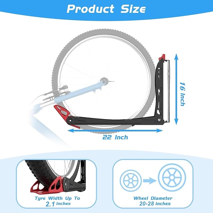 WALMANN BIKEPAL No Lifting Wall Mounted Swivel Bike Rack, Bike Wall Hangers - Image 7