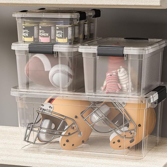 Superio Storage Bins with Lids- 2 Pack, 1.85 Qt Clear Boxes - Image 7