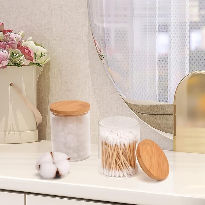 2 Pack Glass Qtip Holder Dispenser Set - Image 5