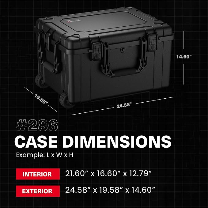 Condition 1 25" Large Rolling Hard Travel Case Model 286, Lockable Storage Box - Image 2