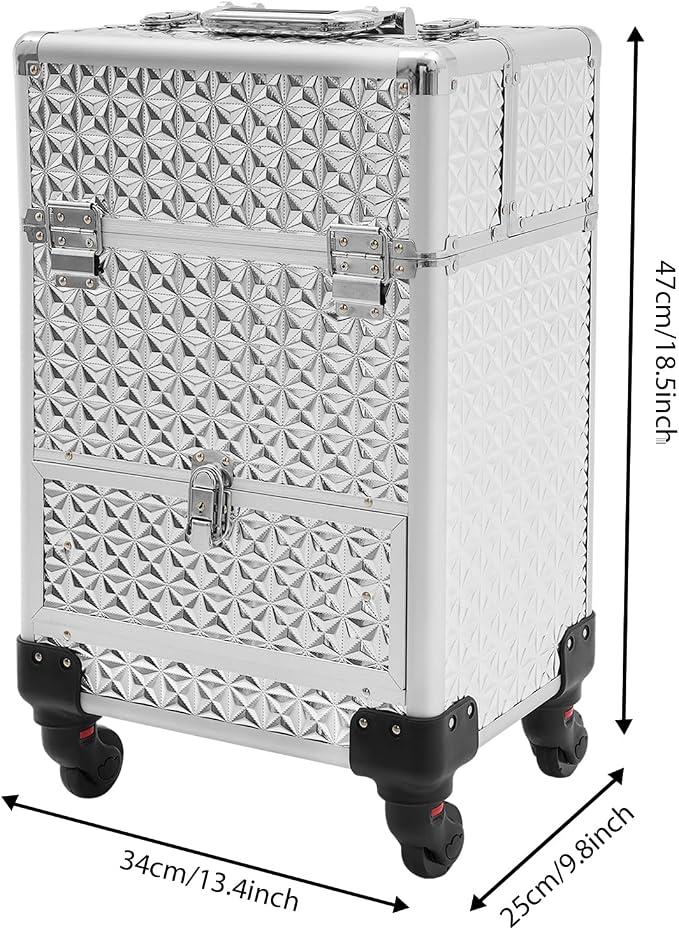 Rolling Nail Case, Salon Makeup Train Case Nail Storage Box Manicure Case - Image 2