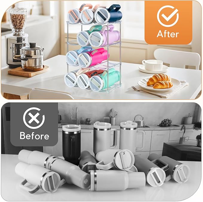 Water Bottle Organizer for Stanley 40 oz Tumbler, Stackable Tumbler Storage - Image 3