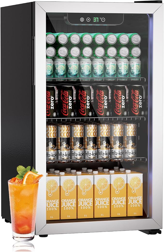 Beverage Refrigerator Cooler, 105 Can/3.0 Cubic Feet Mini Fridge by Stopsad