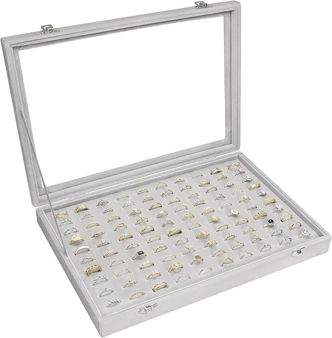 Velvet Ring Display Tray Organizer Box by Siveit