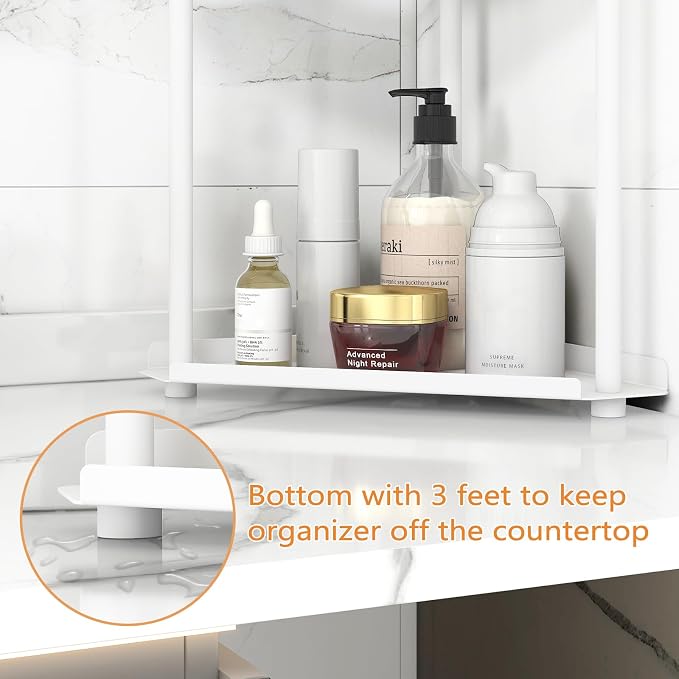 3 Tier Bathroom Counter Organizer, Vanity Organizer Corner Shelf, Makeup - Image 4