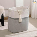 Tall Laundry Basket With Handles, Woven Cotton Rope Big Laundry Hamper Sorters by Laughbird