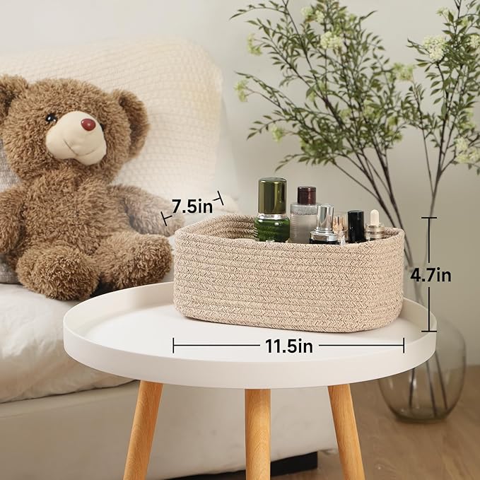 Small Storage Baskets for Organizing | Closet Organizer Bins | Shelf Toy Basket - Image 2