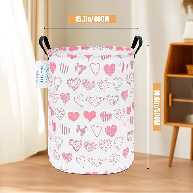 LANGYASHAN Laundry Basket Canvas Fabric Collapsible Organizer Basket - Image 2