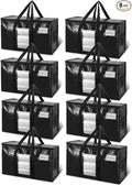 TAILI Extra Large Moving Bags, 8 Pack Black Heavy Duty Totes by TAILI