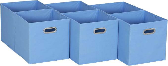 Household Essentials Foldable Fabric Storage Cubes 6-Pack – 11x11x11 Stackable by HouseholdEssentials