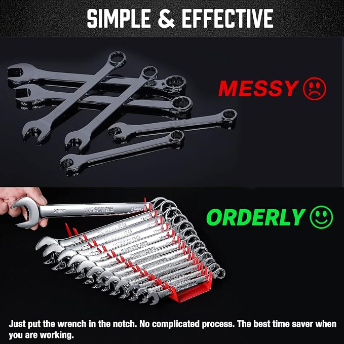 ALOANES 26-Slot Metal Wrench Organizer, Heavy Duty Wrench Organizer Tray - Image 6