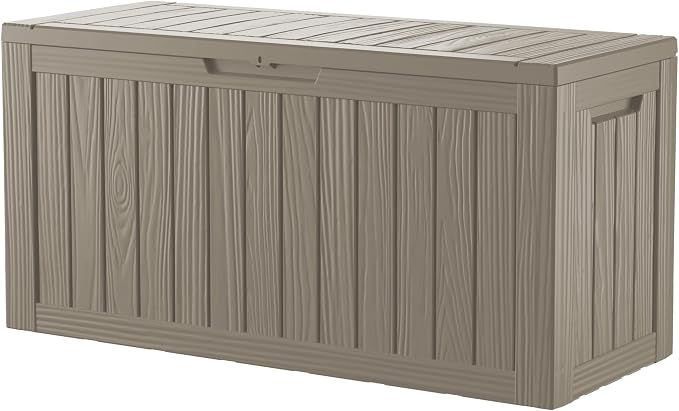 80 Gallon Resin Deck Box, Waterproof Outdoor Storage Box by Unknown