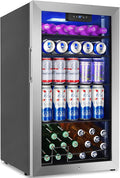 128 Cans Beverage Refrigerator Cooler, 3.2 Cu.Ft Mini Drink Fridge Glass Door by Velieta-SpecialistinFridge