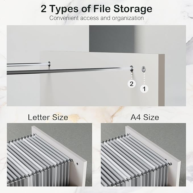 4 Drawer File Cabinet, Wood Filing Cabinet - Image 4