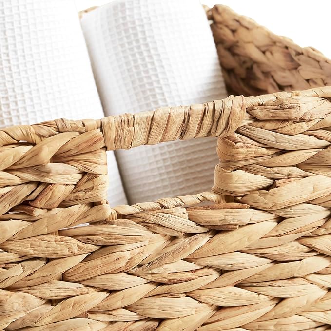 Ornavo Home 13 x 13 Inch Water Hyacinth Baskets Set of 6 – Handwoven - Image 8
