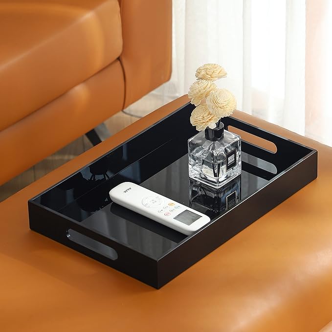 Black Oversize Acrylic Serving Tray - Image 7