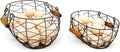 CVHOMEDECO. Oval Wire Egg Baskets Rustic Fruit Baskets by CVHOMEDECO